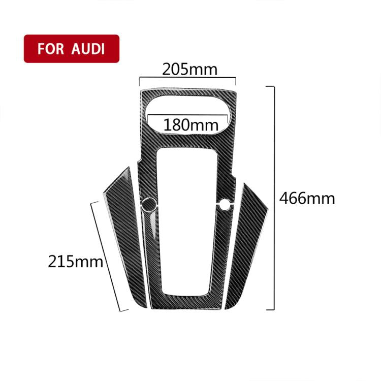 3 PCS Car Carbon Fiber Gear Panel Decorative Sticker for Audi A3, Left Driving, Gear Panel, Left Driving