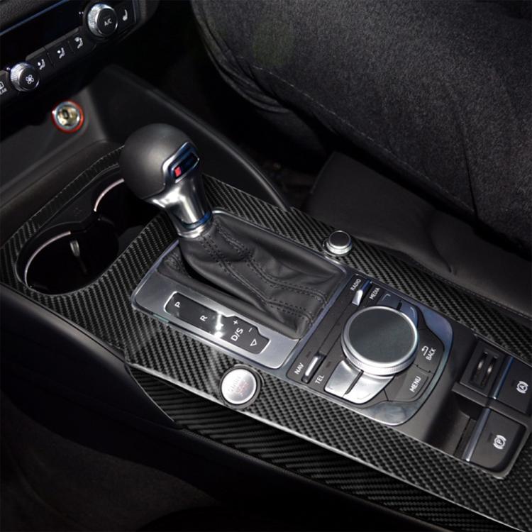 3 PCS Car Carbon Fiber Gear Panel Decorative Sticker for Audi A3, Left Driving, Gear Panel, Left Driving