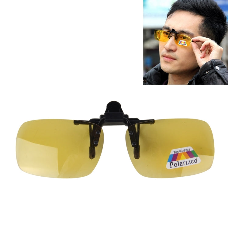 Polarized Clip-on Flip Up Plastic Clip Sunglasses Lenses Glasses Unbreakable Driving Fishing Outdoor Sport, Yellow, Brown, Dark Green