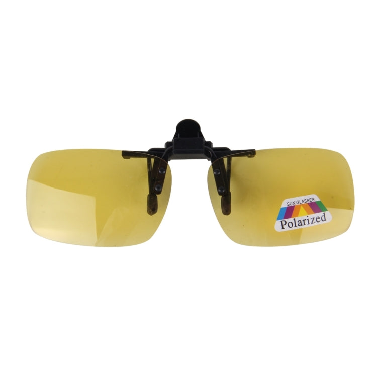 Polarized Clip-on Flip Up Plastic Clip Sunglasses Lenses Glasses Unbreakable Driving Fishing Outdoor Sport, Yellow, Brown, Dark Green