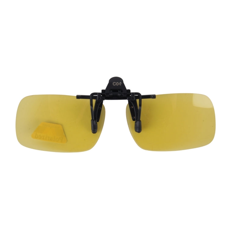 Polarized Clip-on Flip Up Plastic Clip Sunglasses Lenses Glasses Unbreakable Driving Fishing Outdoor Sport, Yellow, Brown, Dark Green
