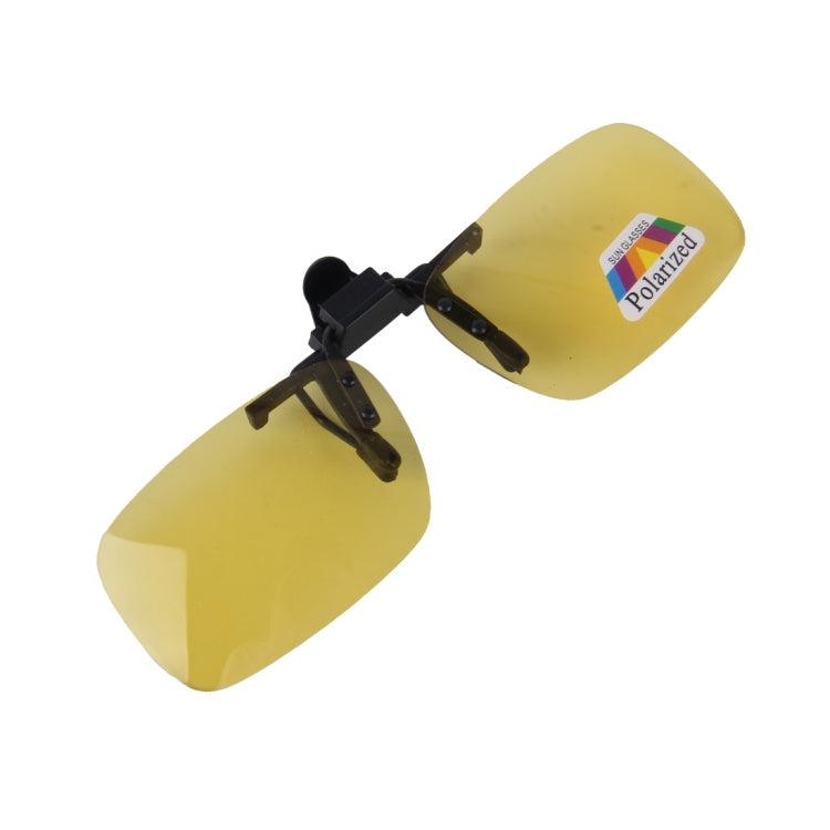 Polarized Clip-on Flip Up Plastic Clip Sunglasses Lenses Glasses Unbreakable Driving Fishing Outdoor Sport, Yellow, Brown, Dark Green