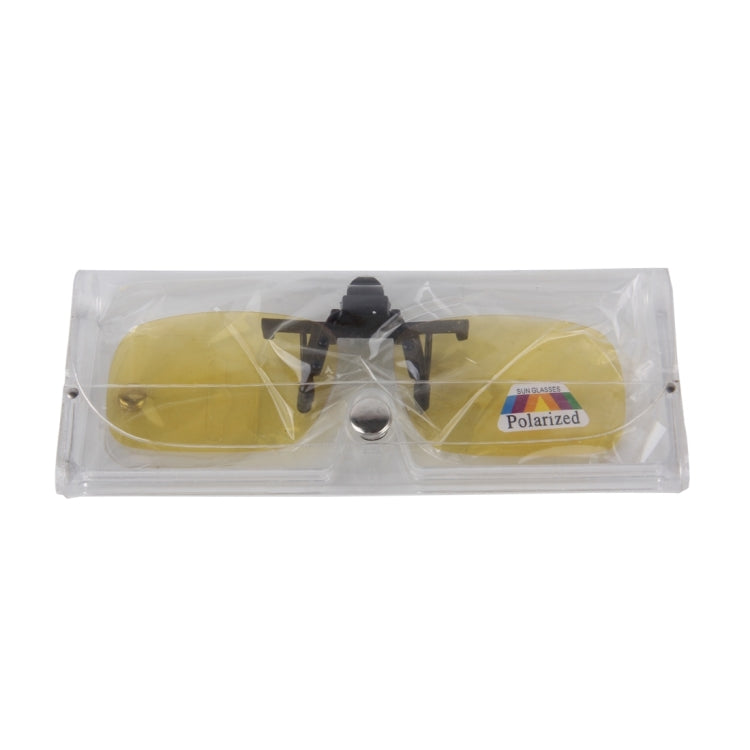Polarized Clip-on Flip Up Plastic Clip Sunglasses Lenses Glasses Unbreakable Driving Fishing Outdoor Sport, Yellow, Brown, Dark Green
