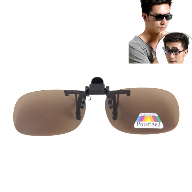 Polarized Clip-on Flip Up Plastic Clip Sunglasses Lenses Glasses Unbreakable Driving Fishing Outdoor Sport, Yellow, Brown, Dark Green