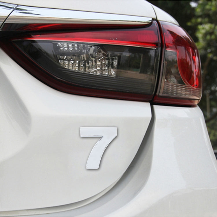 Car Vehicle Badge Emblem 3D Number One Self-adhesive Sticker Decal, Size: 3.6*4.5*0.5cm, 7, 8, 1, 2, 3, 4, 5, 6