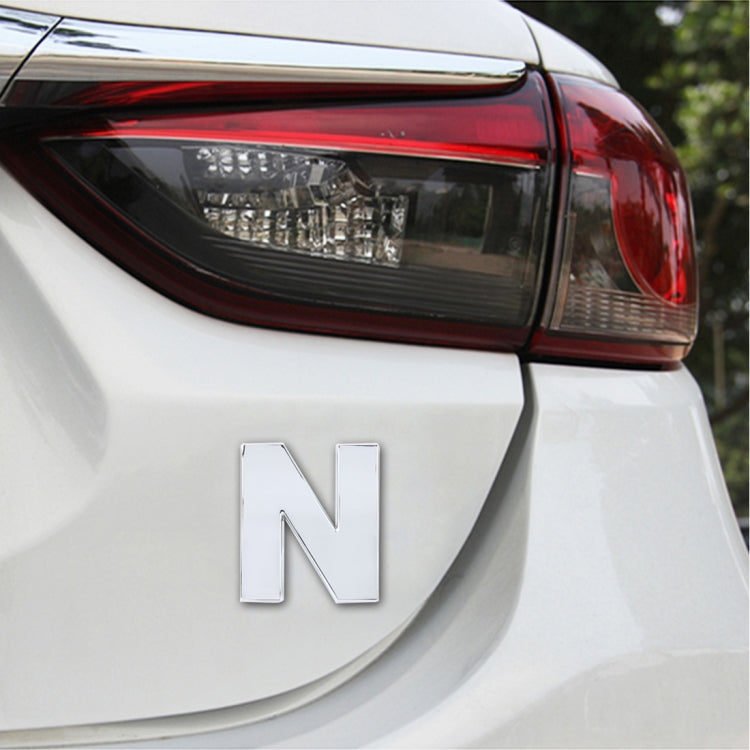 Car Vehicle Badge Emblem 3D English Letter Self-adhesive Sticker Decal, Size: 4.5*4.5*0.5cm, N, D