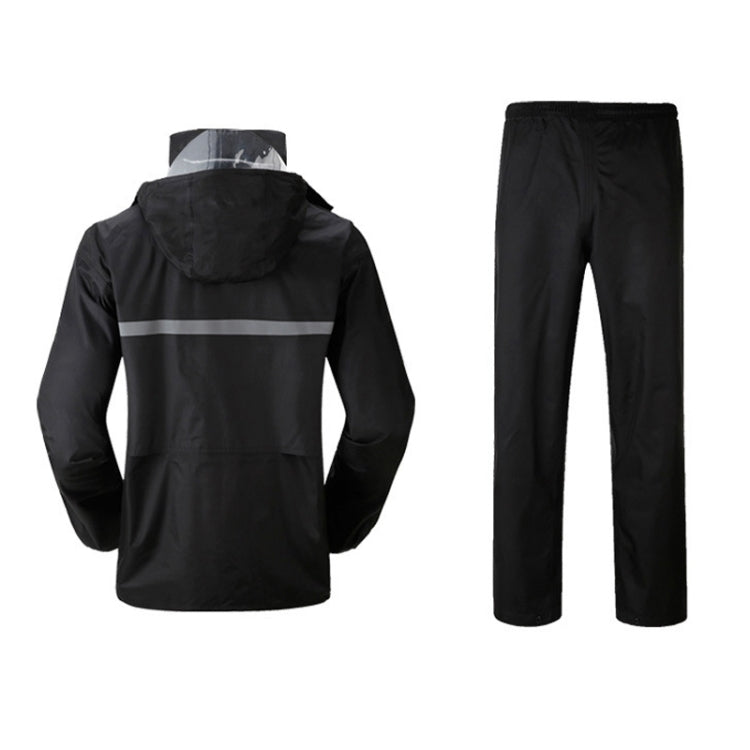 Durable Reflective Motorcycle Split Raincoat Pants Riding Bicycle Electric Bike Windproof Waterproof Rain Wear for Adult, Size: 2XL(Black), Size: 2XL