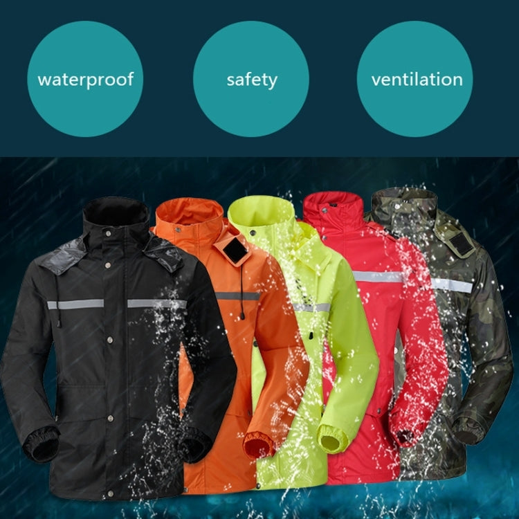 Durable Reflective Motorcycle Split Raincoat Pants Riding Bicycle Electric Bike Windproof Waterproof Rain Wear for Adult, Size: 2XL(Black), Size: 2XL