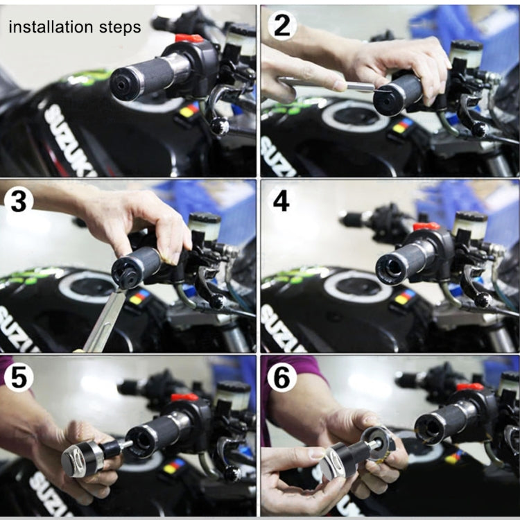 Pair Motorcycle Turn Signal Light Grip Bar Plug Strobe Side Marker End LED Handlebar Lamp, Turn Double Light, Red Light