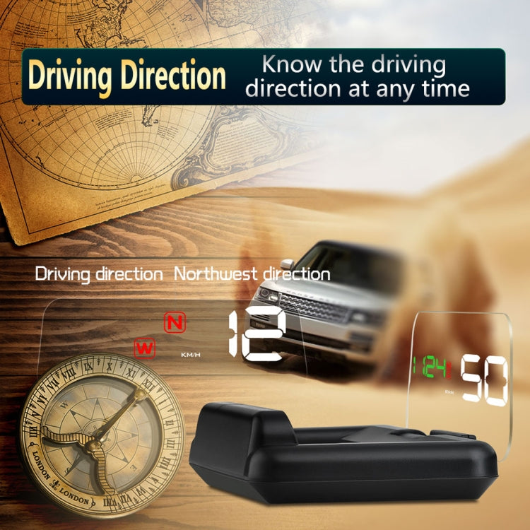 T900 Car GPS HUD Virtual HD Reflection Board Head-up Display, Speed & Driving Distance / Time Display, Over Speed & Voltage & Low Voltage Alarm, Fatigue Driving, T900  Green + White, T900 Blue + White, T900  White