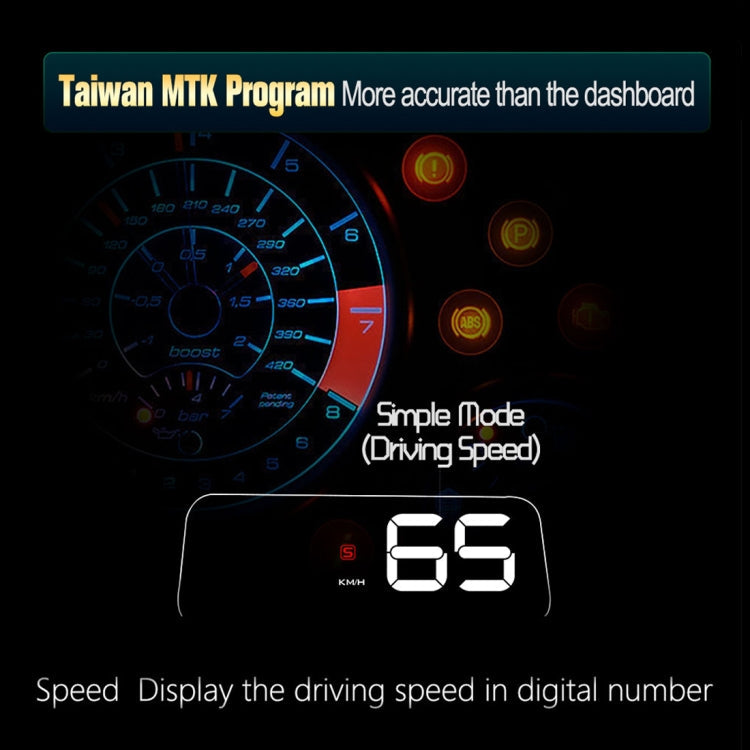 T900 Car GPS HUD Virtual HD Reflection Board Head-up Display, Speed & Driving Distance / Time Display, Over Speed & Voltage & Low Voltage Alarm, Fatigue Driving, T900  Green + White, T900 Blue + White, T900  White