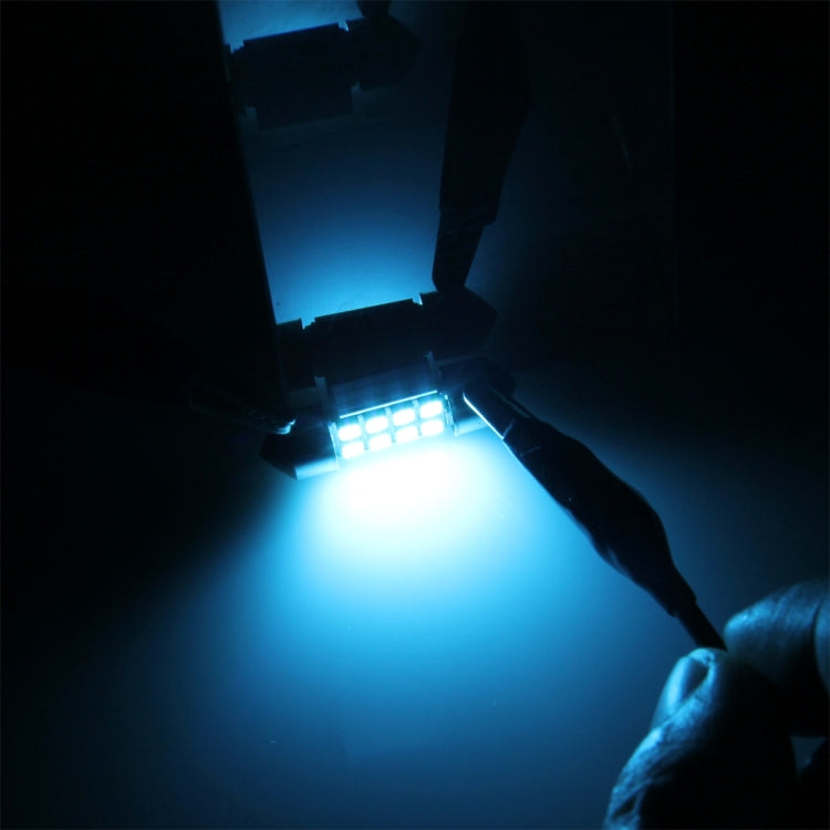 2 PCS DC 12V 2W 31MM 8 SMD-3528 LEDs Bicuspid Port Decoding Car Dome Lamp LED Reading Light, 31MM
