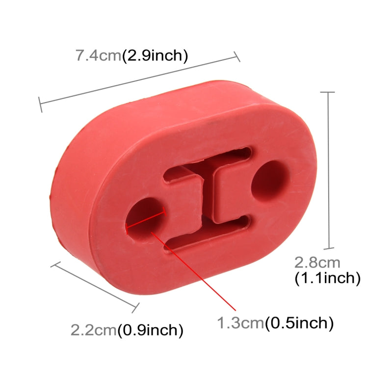 Universal Car Two Holes Adjustable Rubber Mounting Bracket Exhaust Tube Hanging Rubber Tube Car Exhaust Pipe Hanging Shackle Hanging Exhaust Hanging From Ear, 2 Holes (Red)
