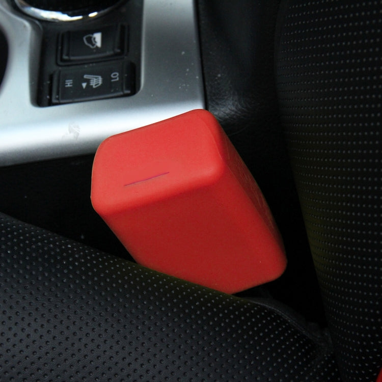Safe Rubber Car Seat Belt Clips Locking Buckles Protective Cover, Orange, Green, Blue, Red, Black