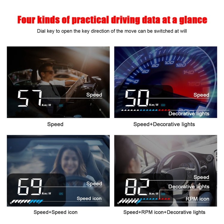 M7 3.5 inch Universal Car OBD2 + GPS HUD Vehicle-mounted Head Up Display Fuel Consumption, M7