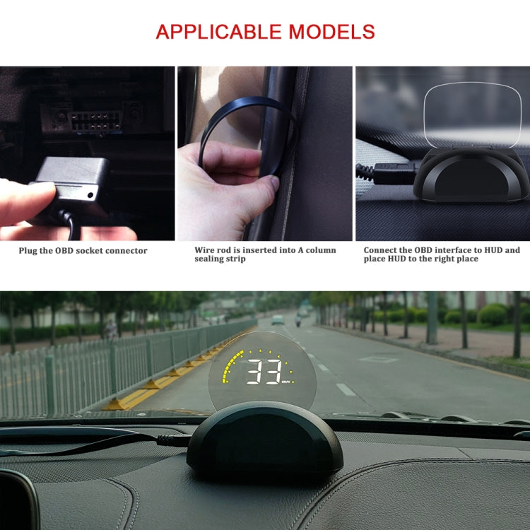 C700 2.6 inch Universal Car OBD2 HUD Vehicle-mounted Head Up Display, C700
