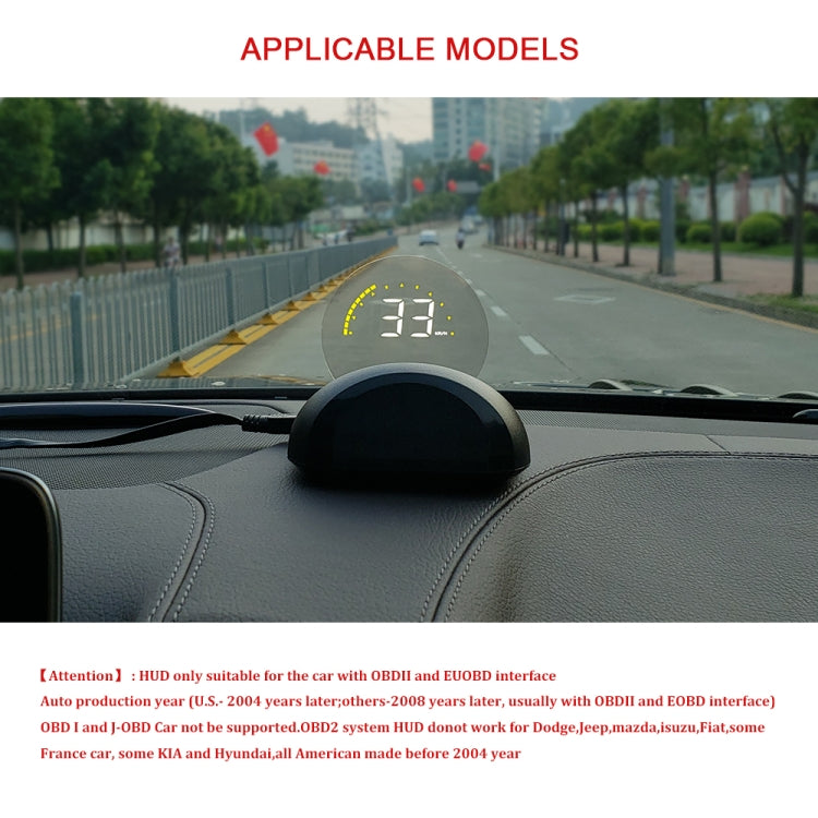 C700 2.6 inch Universal Car OBD2 HUD Vehicle-mounted Head Up Display, C700
