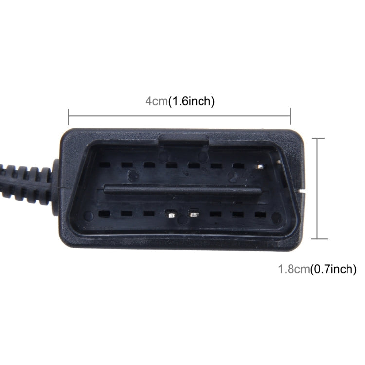 Car Auto 16Pin OBD Charging Cable Micro USB Power Adapter for GPS Tablet E-dog Phone, Cable Length: 2m, OBD