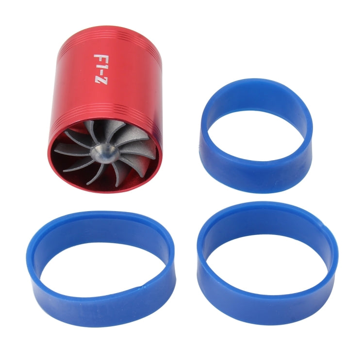 F1-Z Car Stainless Universal Supercharger Dual Double Turbine Air Intake Fuel Saver Turbo Turboing Charger Fan Set kit, Double Side(Red), Double Side(Silver), Double Side(Blue), Double Side(Black)