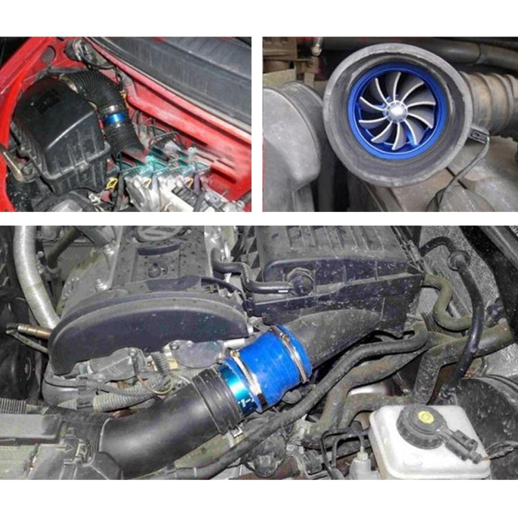 F1-Z Car Stainless Universal Supercharger Dual Double Turbine Air Intake Fuel Saver Turbo Turboing Charger Fan Set kit, Double Side(Red), Double Side(Silver), Double Side(Blue), Double Side(Black)