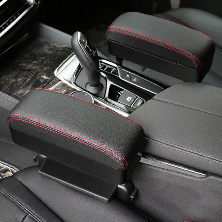 2 PCS Universal Car Wireless Qi Standard Charger PU Leather Wrapped Armrest Box Cushion Car Armrest Box Mat with Storage Box, 2pcs(Black Red), 2pcs(Black White), 2pcs(Grey), 2pcs(Beige), 2pcs(Brown)