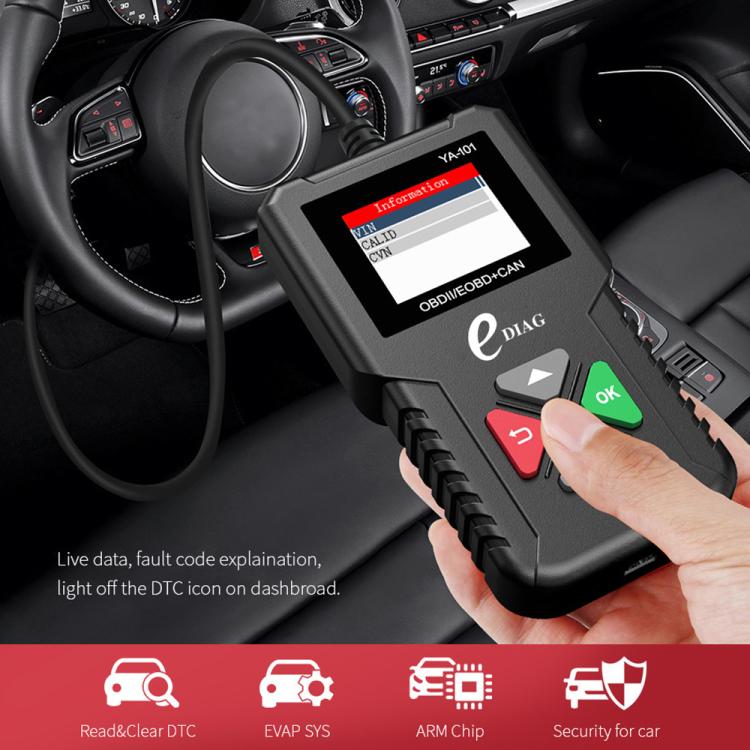 YA101 Car Mini Code Reader OBD2 Fault Detector Diagnostic Tool, YA101