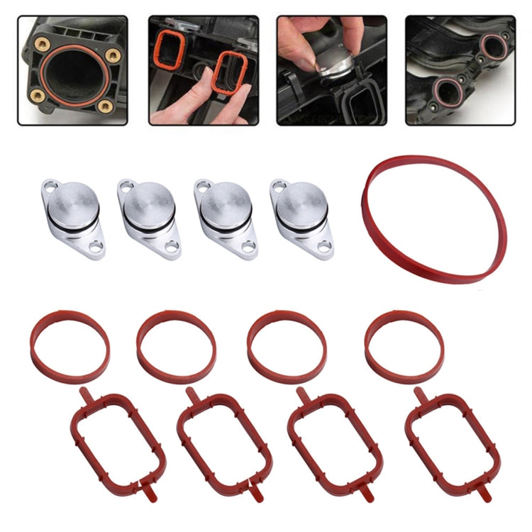 4x22mm Car Swirl Flap Air Intake Aluminum Gasket Remove Repair Kit, 22mm(Silver)