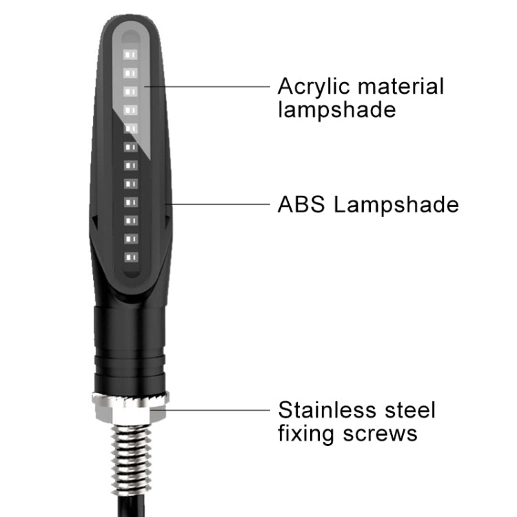 2 PCS D12V / 1W Motorcycle LED Waterproof Side Lights Turn Signal Light, Turn Light (Red Light)