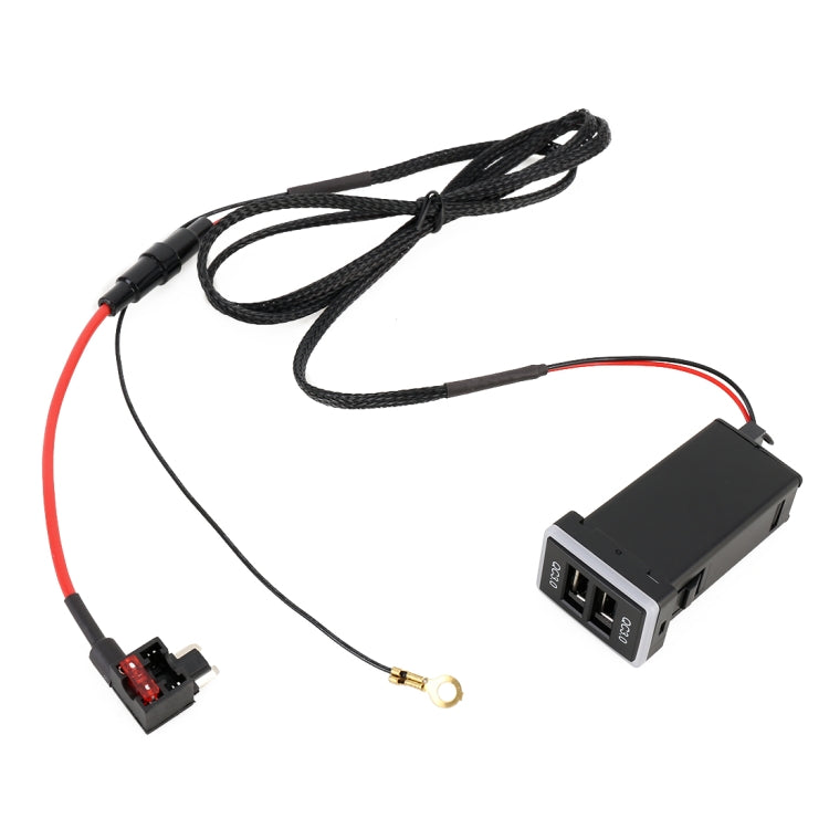 Car QC3.0 Fast Charge USB Interface Modification Charger for Toyota, Fuse to Take Power, Fuse (Ice Blue Light)