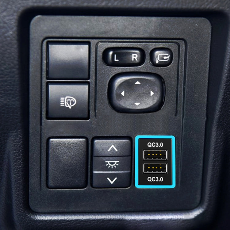 Car QC3.0 Fast Charge USB Interface Modification Charger for Toyota, Fuse to Take Power, Fuse (Ice Blue Light)