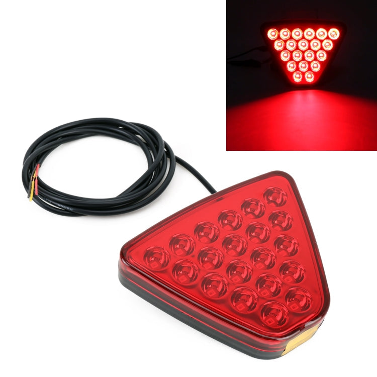 DC12V 1W Car Triangle Highlight Brake Lights Reversing Light with 20LEDs SMD-3528, Triangle (Transparent), Triangle (Black), Triangle (Red)