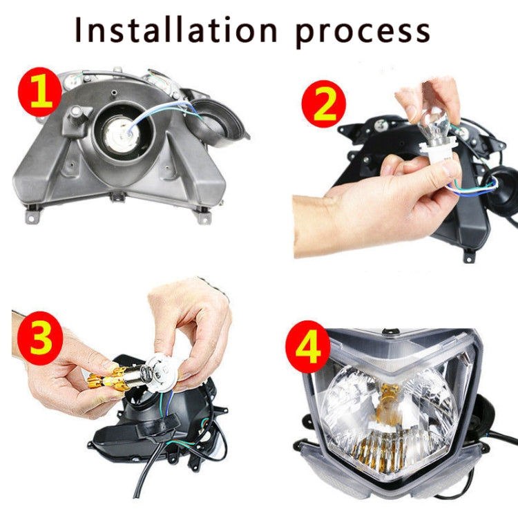 H4 DC12-80V / 20W / 6000K / 2000LM Motorcycle Headlight with Angel Eyes, H4 (Blue), H4 (Red)