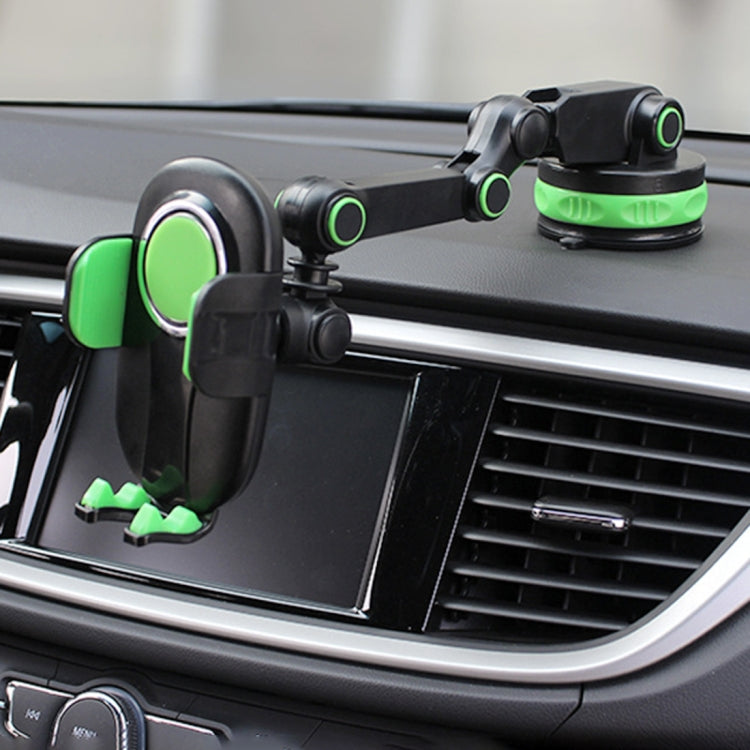 ZP-X0466 Car 360 Degree Rotating Telescopic Folding Round Suction Cup Mobile Phone Holder, ZP-X0466 (Green)