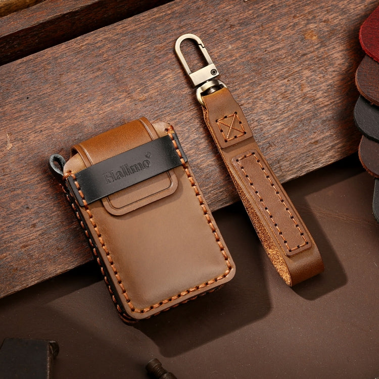 Hallmo Car Cowhide Leather Key Protective Cover Key Case for Volvo 5-button, For Volvo 5-button