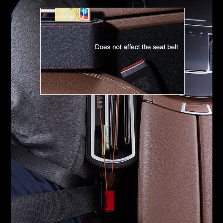 Car Multi-functional Wireless Fast Charge Console PU Leather Box Cup Holder Seat Gap Side Storage Box, Wireless Fast Charge (Brown), Wireless Fast Charge (Black), Wireless Fast Charge (Beige)