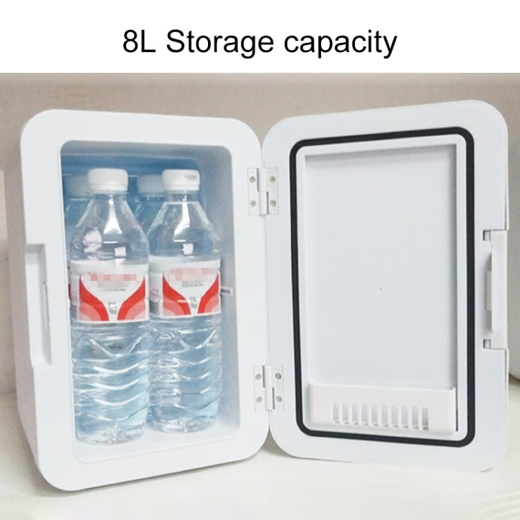 8L 37-48W Tempered Glass Panel Car / Home Mini Refrigerator US Plug, 8L US Plug(Gold), 8L US Plug(Silver)