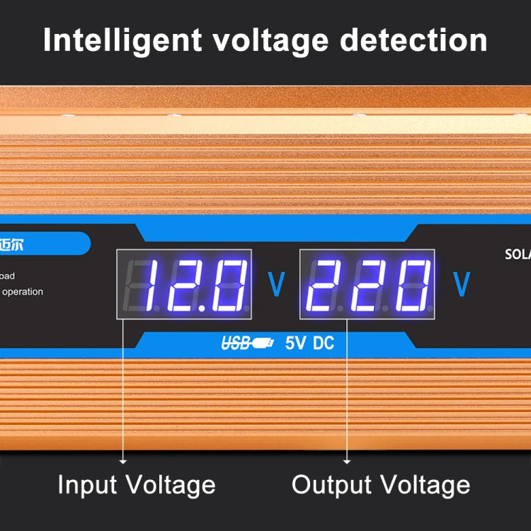 Carmaer 12V to 220V 1600W Car Multi-function Double Digital Display Inverter Household Power Converter, 12V to 220V 1600W