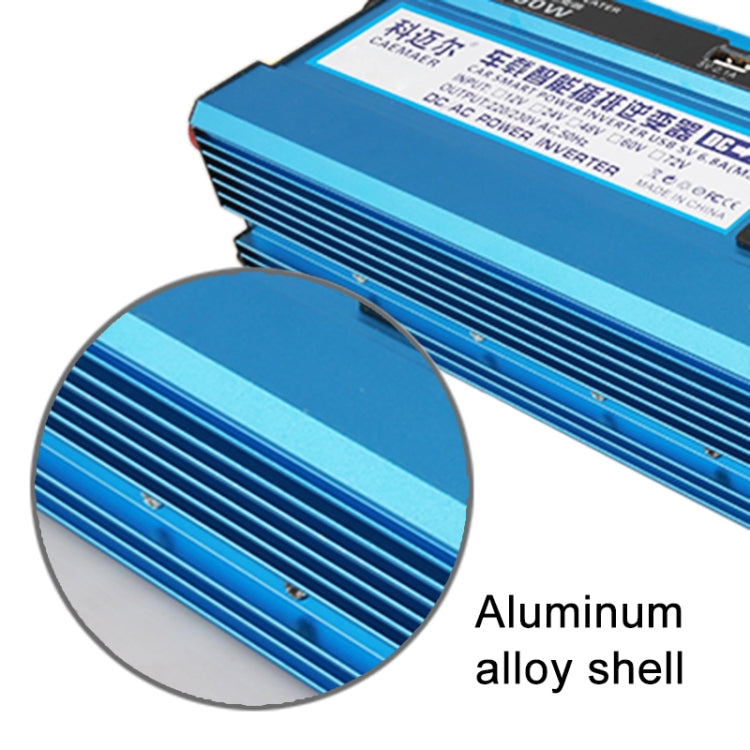 Carmaer 48V to 220V 2200W Three Socket Car Double Digital Display Inverter Household Power Converter, 48V to 220V 2200W