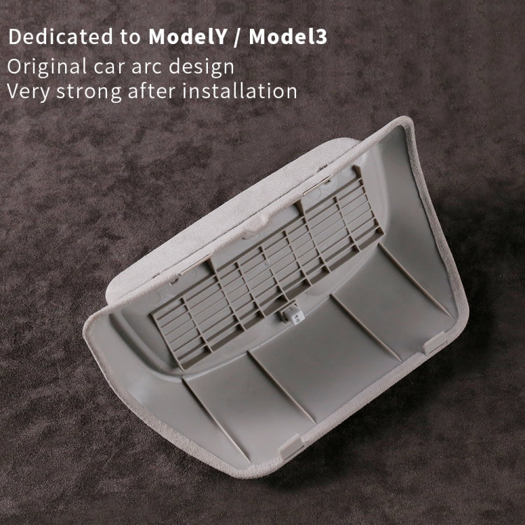 Car Suede Wrap Version Sunglasses Storage Box for Tesla Model 3 2019-2023, Suede Wrap Version for Tesla Model 3