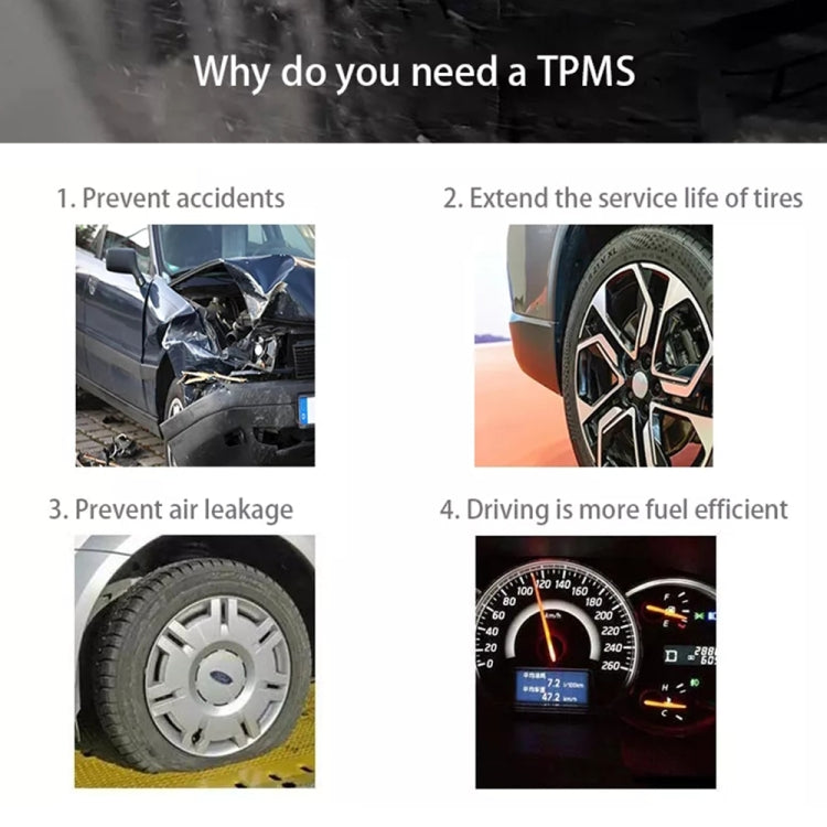 USB TPMS Tire Pressure Monitoring System Android with Internal Sensor for Car Radio DVD Player, with Internal Sensor