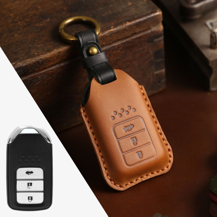 For Honda Car Cowhide Leather Key Protective Cover Key Case, Three Keys Tailgate Version, For Honda, Three Keys Tailgate Version