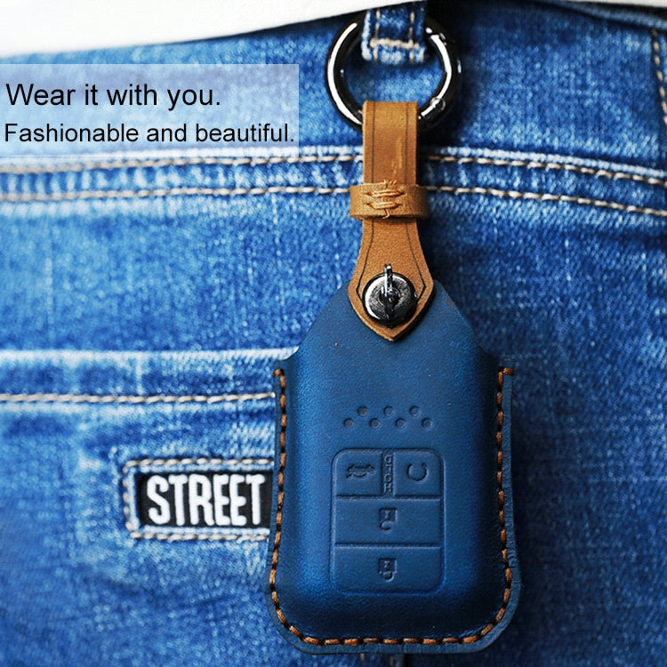 For Honda Car Cowhide Leather Key Protective Cover Key Case, Four Keys Version, For Honda , Four Keys Version, For Honda, Four Keys Version