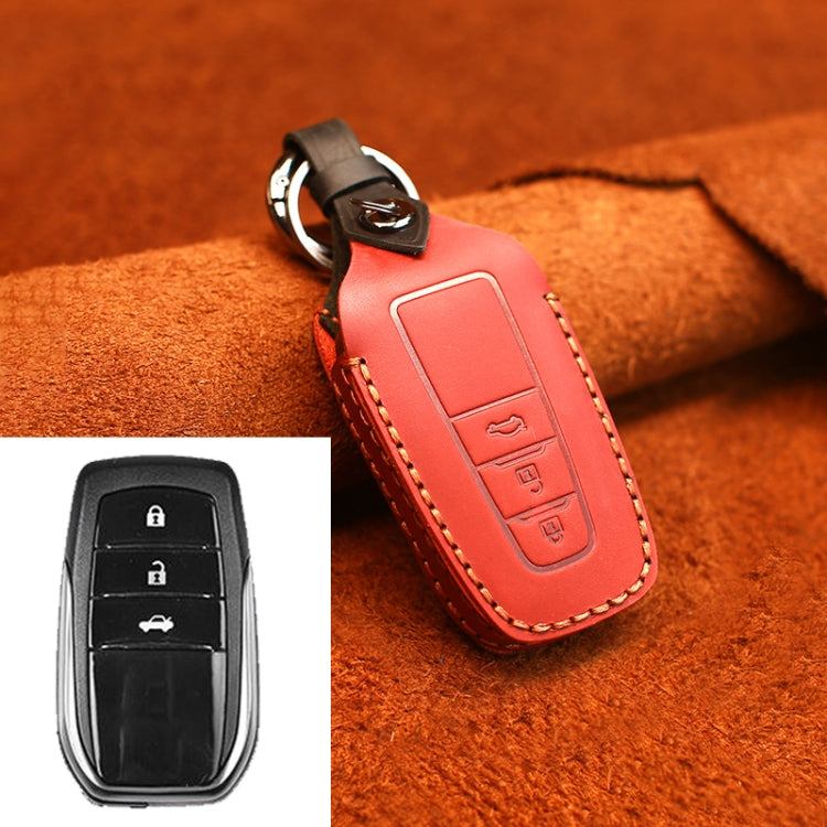 For Toyota Car Cowhide Leather Key Protective Cover Key Case, Three Keys Version, For Toyota