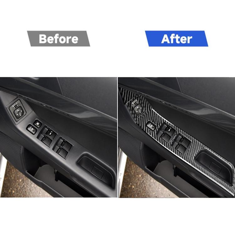 6 PCS Car Carbon Fiber Glass Lift Panel Decorative Sticker for Mitsubishi Lancer EVO 2008-2015, Right Drive, Glass Lift Panel, Right Drive