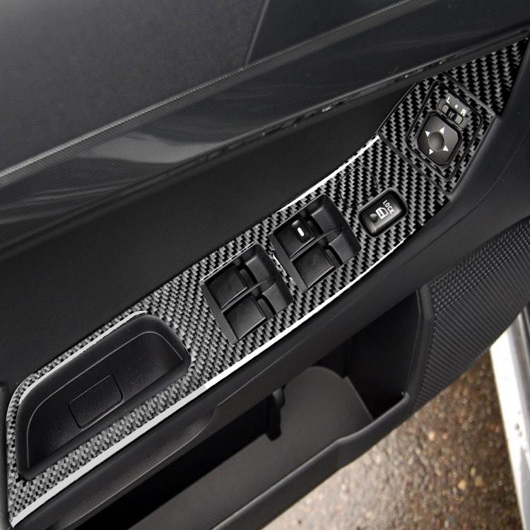 6 PCS Car Carbon Fiber Glass Lift Panel Decorative Sticker for Mitsubishi Lancer EVO 2008-2015, Left Drive, Glass Lift Panel, Left Drive