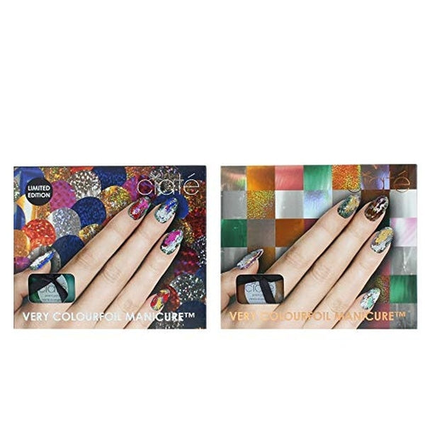 Ciaté Colourfoil Nail Gift Set 13.5ml Kaleidoscope Klash Nail Polish + 13.5ml Wonderland Nail Polish + 2 x 5ml Foil Fix + Foils