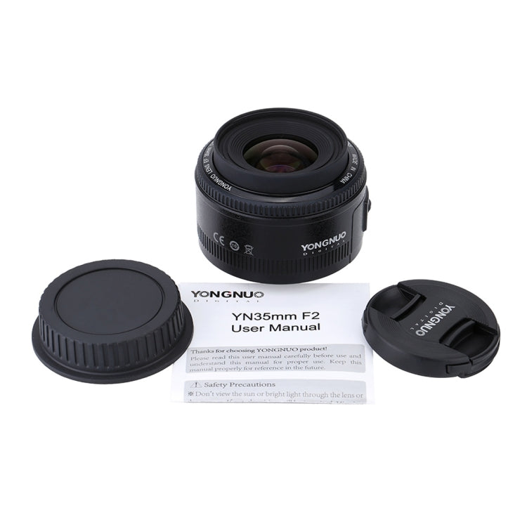 YONGNUO YN35MM F2N 1:2 AF/MF Wide-Angle Fixed/Prime Auto Focus Lens for Nikon DSLR Cameras, YN35mm F2N