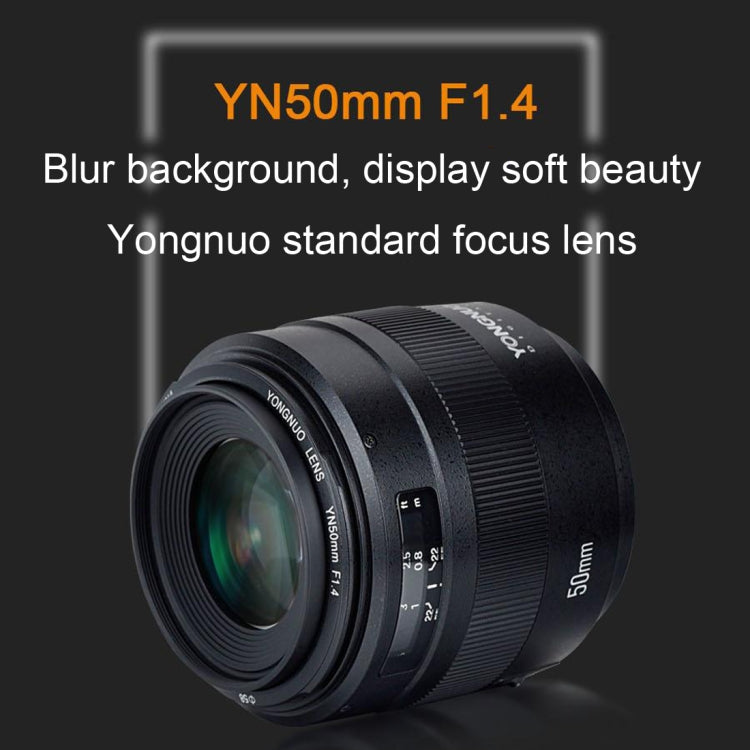 YONGNUO YN50MM F1.4C F1.4 Lens Large Aperture Auto Focus Lens for Canon, YN50mm F1.4C