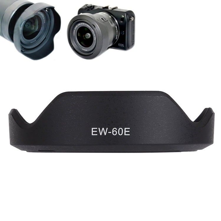 EW-60E Lens Hood Shade for Canon EF-M 11-22mm f/4-5.6 IS STM Lens, EW-60E