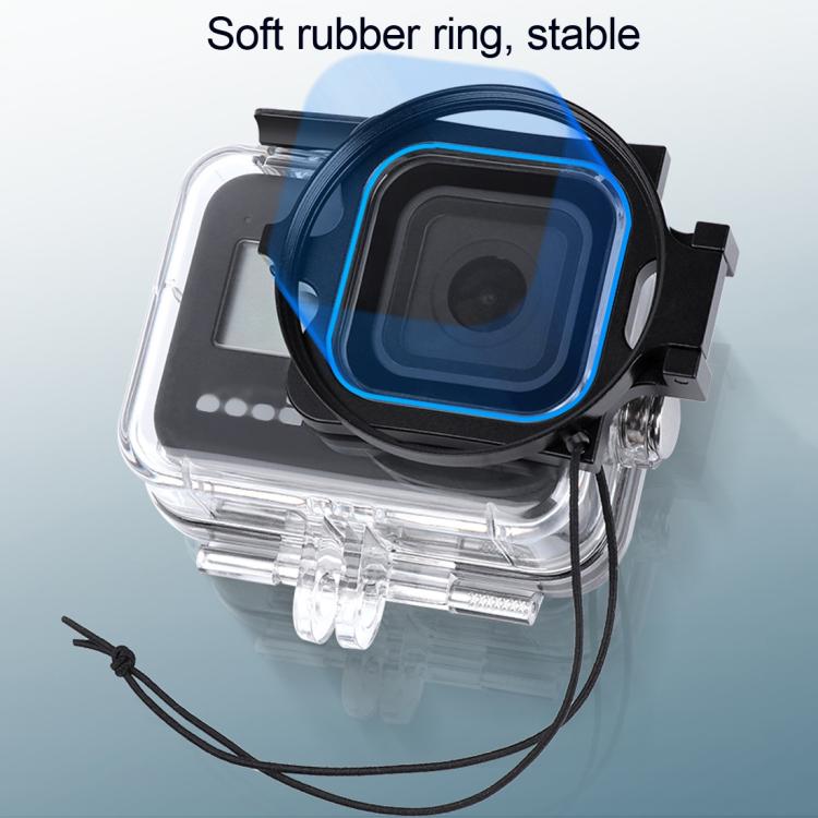 RUIGPRO for GoPro HERO8 58mm 16X Macro Lens + Red/Purple Diving Lens  Filter + Dive Housing Waterproof Case Kits with Filter Adapter Ring & Lens Cap
